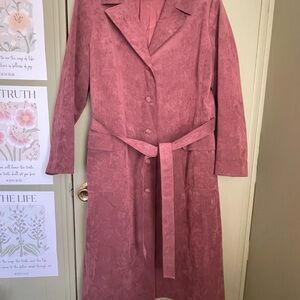 VTG Nat Kaplan Suede Trench Coat Sz 18